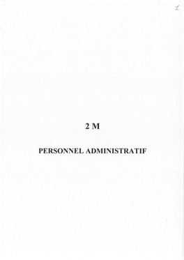 PERSONNEL ADMINISTRATIF I N T R O D U C T I O N À La Sous- Série 2 M: Personnel Administratif (An VIII 1940)