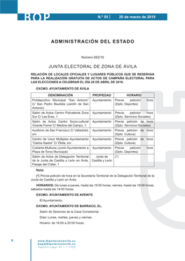 Junta Electoral De Zona De Ávila