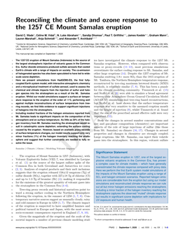 Reconciling the Climate and Ozone Response to the 1257 CE Mount Samalas Eruption