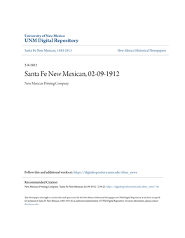 Santa Fe New Mexican, 02-09-1912 New Mexican Printing Company