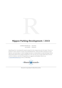 Nippon Parking Development / 2353