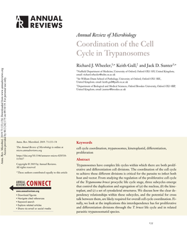 Coordination of the Cell Cycle in Trypanosomes