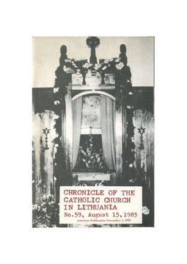 CHRONICLE of the CATHOLIC CHURCH in LITHUANIA, No. 59