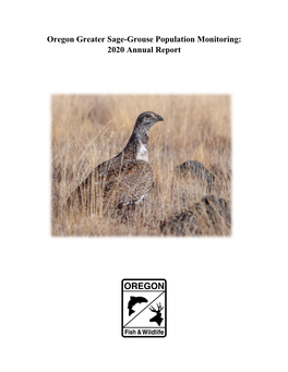 Oregon Greater Sage-Grouse Population Monitoring: 2020 Annual Report