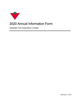 CTC 2020 Annual Information Form