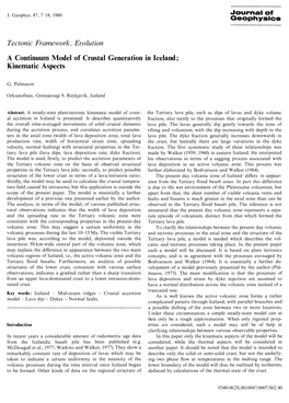 Tectonic Framework, Evolution