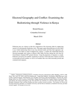 Electoral Geography and Conflict