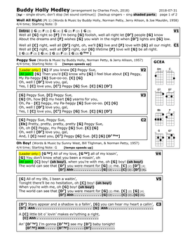 Buddy Holly Medley (Arrangement by Charles Finch, 2018) 2018-07-31