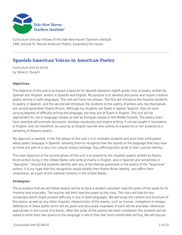 Spanish-American Voices in American Poetry