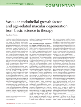 Vascular Endothelial Growth Factor and Age-Related Macular Degeneration: from Basic Science to Therapy