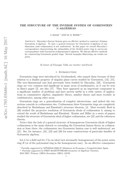 The Structure of the Inverse System of Gorenstein K-Algebras 3