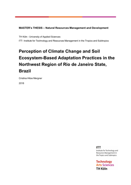 Perception of Climate Change and Soil Ecosystem-Based Adaptation Practices in the Northwest Region of Rio De Janeiro State, Brazil