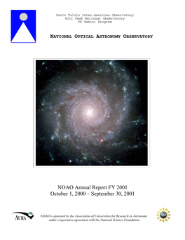 NOAO Annual Report FY 2001 October 1, 2000 Œ September 30