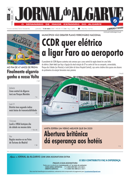 CCDR Quer Elétrico a Ligar Faro Ao Aeroporto