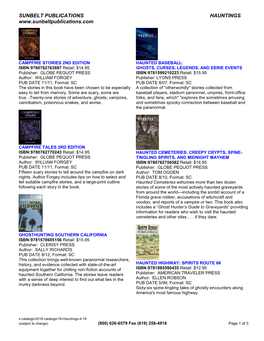 Sunbelt Publications Hauntings