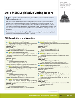2011 MEIC Legislative Scorecard