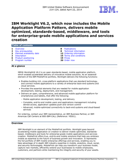 IBM Worklight V6.2, Which Now Includes the Mobile Application