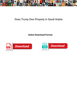 Does Trump Own Property in Saudi Arabia