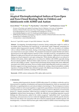 Atypical Electrophysiological Indices of Eyes-Open and Eyes-Closed Resting-State in Children and Adolescents with ADHD and Autism