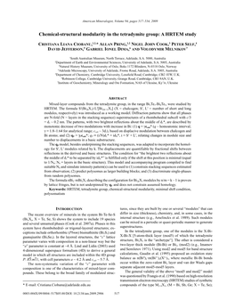 Chemical-Structural Modularity in the Tetradymite Group: a HRTEM Study