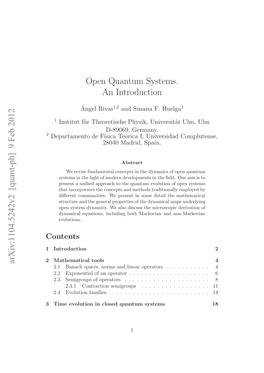 Open Quantum Systems. an Introduction