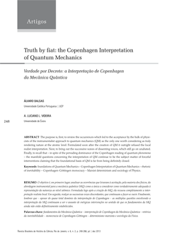 Artigos Truth by Fiat: the Copenhagen Interpretation of Quantum Mechanics