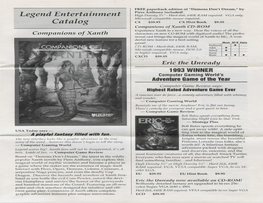 Legend Entertainment Catalog