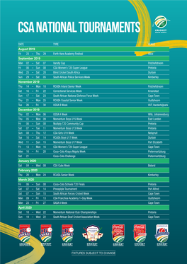 Csa National Tournaments