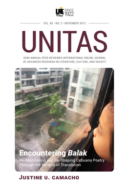 Encountering Balak Re-Membering and Re-Shaping Cebuana Poetry Through the Politics of Translation