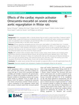 Effects of the Cardiac Myosin Activator Omecamtiv-Mecarbil on Severe