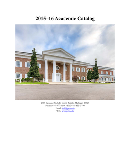 2015–16 Academic Catalog