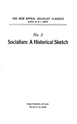 Socialism: a Historical Sketch