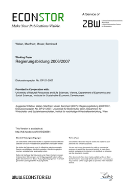 Regierungsbildung 2006/2007