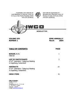 VOLUME XXV SEMI-ANNUALLY NUMBER 1 March 2004