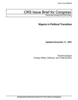 Nigeria in Political Transition