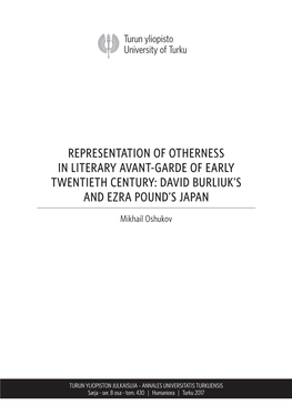 Mikhail Oshukov – REPRESENTATION of OTHERNESS in LITERARY AVANT-GARDE of EARLY TWENTIETH CENTURY