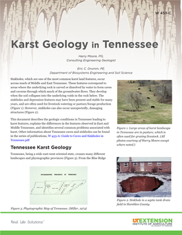 Karst Geology in Tennessee