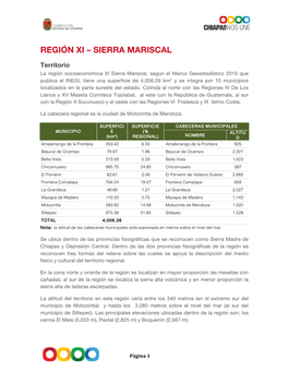 Región Xi – Sierra Mariscal