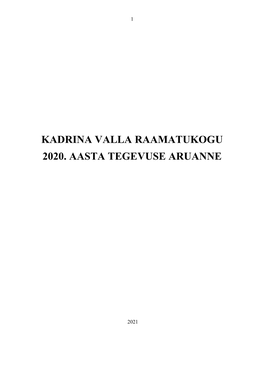 Kadrina Valla Raamatukogu 2020