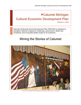 Calumet Michigan Cultural Economic Development Plan