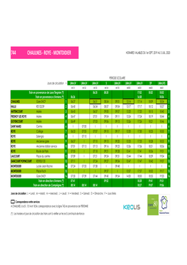 744 CHAULNES - ROYE - MONTDIDIER HORAIRES VALABLES DU 1Er SEPT