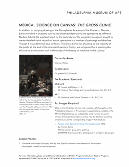 Medical Science on Canvas: the Gross Clinic