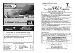 Norfolk Area Newsletter & Walks Programme