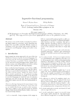 Imperative Functional Programming