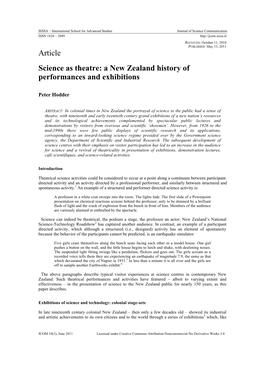 A New Zealand History of Performances and Exhibitions