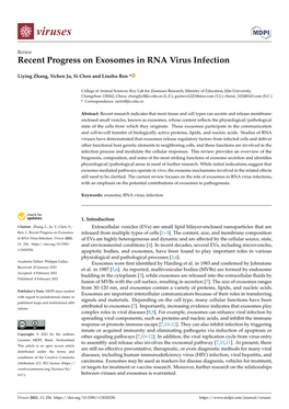 Recent Progress on Exosomes in RNA Virus Infection