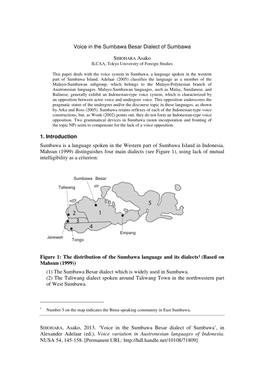SHIOHARA, Asako, 2013. 'Voice in the Sumbawa Besar Dialect Of