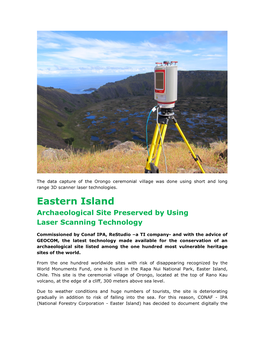 Eastern Island Archaeological Site Preserved by Using Laser Scanning Technology