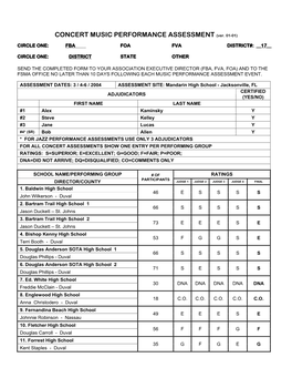 CONCERT MUSIC PERFORMANCE ASSESSMENT (Ver