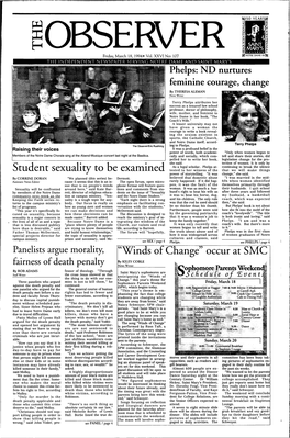 Student Sexuality to Be Examined "Winds of Change" Occur at SM C